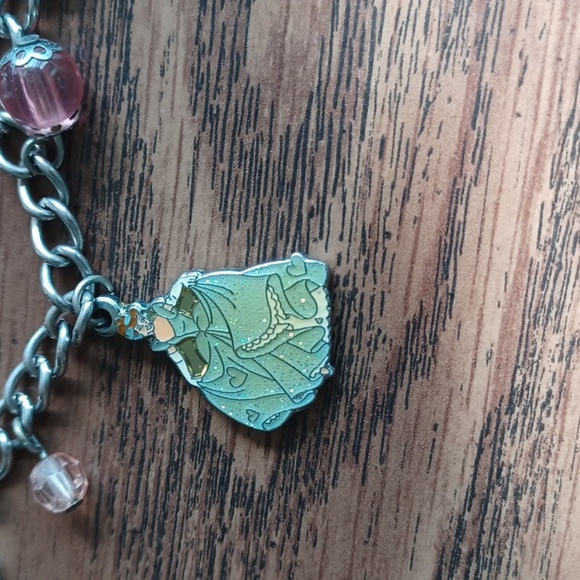 Disney Princess Silver 4 Charm Bracelet Tinkerbell, Belle, Cinderella, SleepingB - Picture 6 of 9